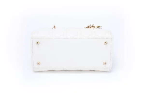 Christian Dior Lady Dior Medium White Leather Bag - Obrázek 4