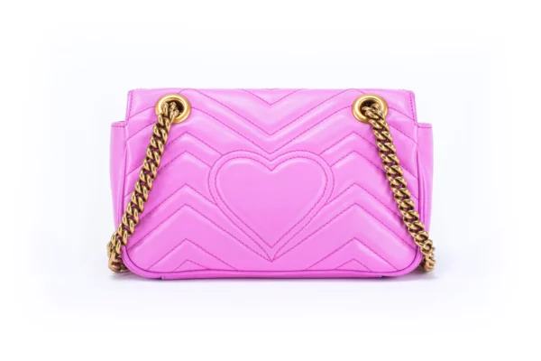 Gucci Marmont Classic Small Flap Fuchsia Leather Bag - Image 6