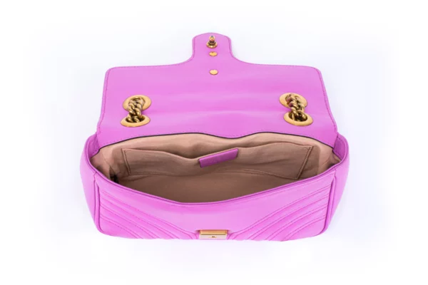 Gucci Marmont Classic Small Flap Fuchsia Leather Bag - Image 7